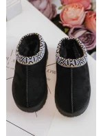 Kapcie Dziecięce Wsuwane Ocieplane Czarne Olivane