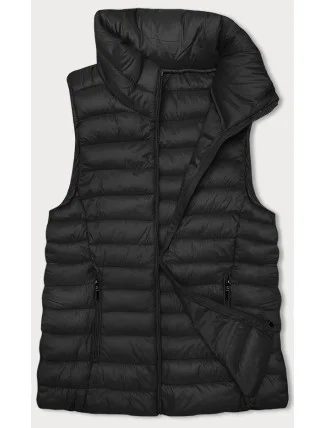 Dámske prešívané tričko bez rukávov so stojatým golierom J style black (16M9156-392)