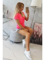 Nakupovanie je moja kardio blúzka ružová neónová