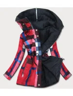 Červeno-čierna obojstranná dámska bunda (W653) Červeno-čierna obojstranná dámska bunda (W653)