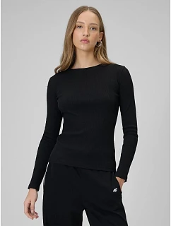 Dámsky rebrovaný úplet slim fit s dlhým rukávom 4F 4FRAW25TLONF656-20S dámske
