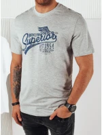 FashionStreet šedé pánske tričko s potlačou RX5365 FashionStreet šedé pánske tričko s potlačou RX5365