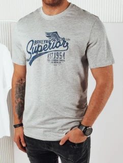 FashionStreet šedé pánske tričko s potlačou RX5365