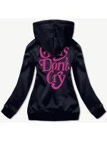 Krátka tmavo modrá dámska mikina (26013)