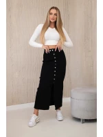 Dlhá sukňa s gombíkmi čierna