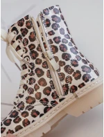 Ocieplane Botki Dziecięce Na Suwak Beżowo-Brązowe Dolida