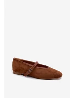 Balerínky s opaskom Eko semišové Camel Felora Balerínky s opaskom Eko semišové Camel Felora