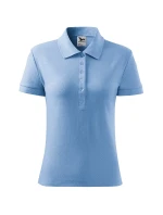 Bavlnené ťažké dámske polo tričko sky blue