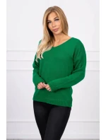 Sveter S202-15 V-výstrih zelený - Kesi