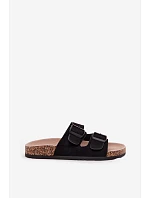 Dámske papuče s kovovými prvkami na korkovej podrážke Black Brooks