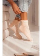 Dámske ažurové ponožky s mašľou 1115