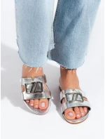 Praktické nazúvaky dámske Srebrny bez podpätku Praktické nazúvaky dámske Srebrny bez podpätku