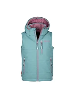 Trollkids Kids Narvik Vest XT glacier green/orchid (730-325) zateplená vesta pre chlapcov/dievčatá