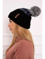 Fleecová čiapka Alice K248 čierna+sivá