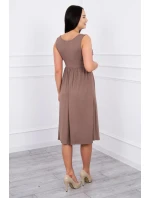 Šaty so širokými ramienkami cappuccino