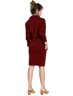 B032 Šaty s kimonovými rukávmi - béžové