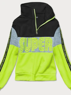 Čierno-zelená dámska športová mikina (26019) -J.Style