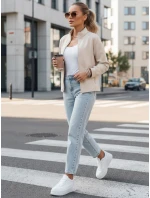 FashionStreet BY1561 dámska mikina na zips so stojačikom béžová
