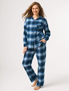 Pyžamo Key LNS 465 B26, s dlhými rukávmi, veľkosť 2XL–3XL, rozopínacie
