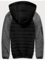 Čierno-grafitová pánska bunda-mikina (8M905-392)