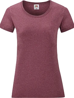 Fruit of the Loom Lady-Fit Valueweight T Dámske tričko 16.1372 melírovaná bordová