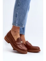 Zazoo 20165 Skórzane Mokasyny Damskie Brązowe