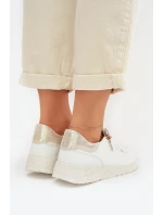 Kožené dámské polobotky se zipem Bíloblaté Dorothea