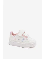 Detské tenisky Športová obuv na suchý zips White-Pink Malva