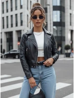 Dámska kožená bunda EKLIN black FashionStreet TY4554 Dámska kožená bunda EKLIN black FashionStreet TY4554
