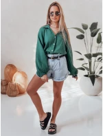 Dámska mušelínová košeľa oversize MUSLINEA zelená FashionStreet DY0474 Dámska mušelínová košeľa oversize MUSLINEA zelená FashionStreet DY0474