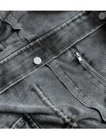 Čierna dámska džínsová bunda s kožušinovou podšívkou (br8048-101) Čierna dámska džínsová bunda s kožušinovou podšívkou (br8048-101)