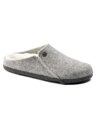 Birkenstock Zermatt Light Grey Wool Felt Insulated Slippers Regular Wide (1015092)