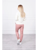 Dvojvrstvové velúrové nohavice tmavo ružové Dvojvrstvové velúrové nohavice tmavo ružové