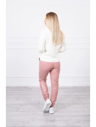 Dvojvrstvové velúrové nohavice tmavo ružové Dvojvrstvové velúrové nohavice tmavo ružové