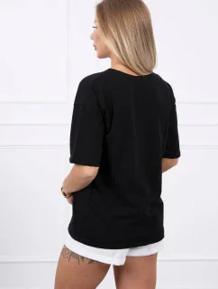 Kúzelná blúzka s potlačou čierna