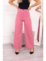 Široké nohavice tmavo ružové
