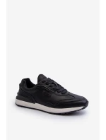 Sneakersy Męskie Skórzane BIG STAR NN174287 Czarne