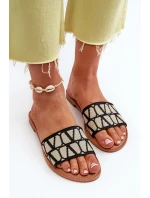 Klapki Damskie Na Płaskim Obcasie Czarne Traivea