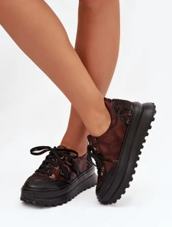 Kožené dámské tenisky na platformě Maciejka 06562-25 čokoládové