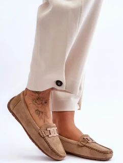 Dámske módne semišové mokasíny hnedé Rabell