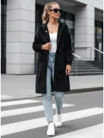Dámsky dlhý kabát s kapucňou MELBY čierny FashionStreet NY0671