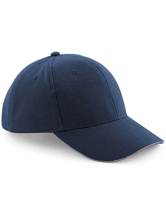 Beechfield B 65 6-panelová čiapka s kšiltom „Pro Style“ 53.0065 francúzska námornícka modrá/kameňová