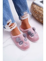 Papcie Damskie Z Futerkiem Pandy Ciemny Róż Fimeo