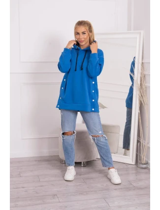 Zateplená mikina s nevädzovo modrými patentkami