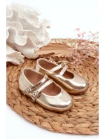 Balerinki Dziecięce Z Paseczkami Złote Margenis