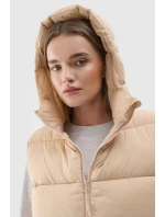 Bezrękawnik Damski Puchowy Z Kapturem 4F 4FWAW24TVJAF141-83S Beżowy Bezrękawnik Damski Puchowy Z Kapturem 4F 4FWAW24TVJAF141-83S Beżowy