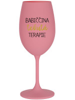 BABIČINA TEKUTÁ TERAPIE - ružový pohár na víno 350 ml