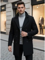 Pánsky čierny kabát FashionStreet CX0434 Pánsky čierny kabát FashionStreet CX0434