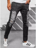 Pánske čierne džínsové nohavice FashionStreet UX3950