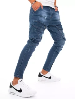 Pánske bojové džínsové nohavice modré FashionStreet UX3293